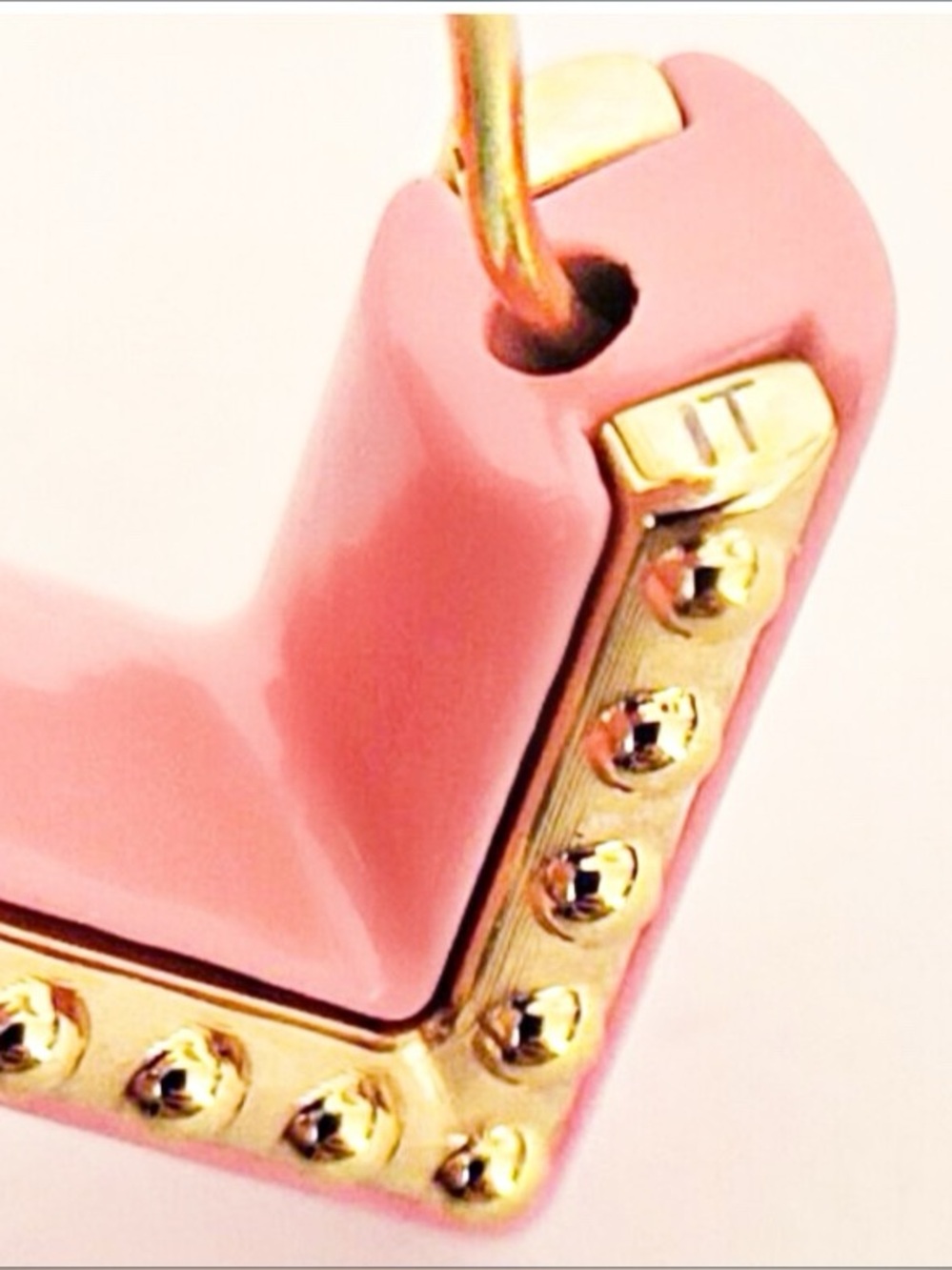 Louis Vuitton Pink and Gold V-Shaped Drop Statement Earring - Picture 7 of 7